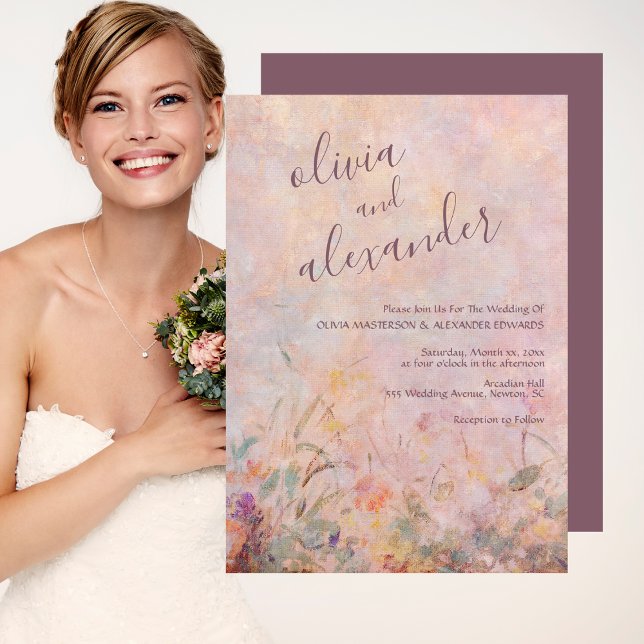 Convites Casamento Floral das Flores Selvagens (Wildflowers Watercolor Floral Wedding Invitation)