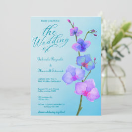 Convites Casamento Floral das Orquídeas Azuis Românticas