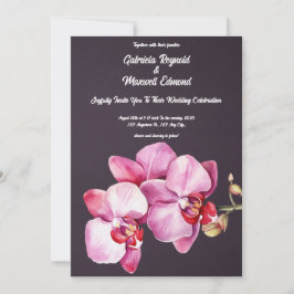 Convites Casamento Floral das Orquídeas Românticas de Aquar