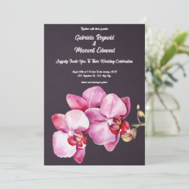 Convites Casamento Floral das Orquídeas Românticas de Aquar