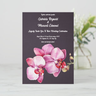 Convites Casamento Floral das Orquídeas Românticas de Aquar