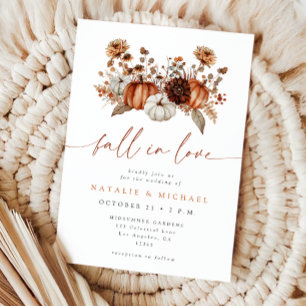 Convites Casamento Floral de Abóbora Enamorada