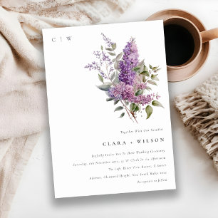 Convites Casamento Floral de Algodão Lilac Lilac