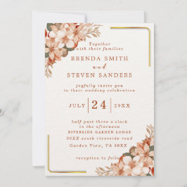 Convites Casamento Floral de Aquarela de Jardim de Verão