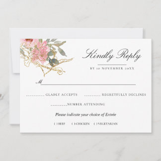 Convites Casamento Floral de Aquarela de Jardim de Verão