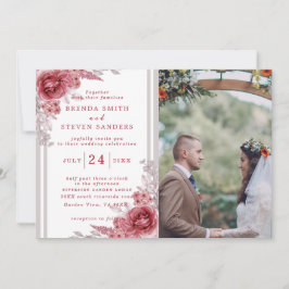 Convites Casamento Floral de Aquarela de Jardim de Verão