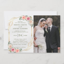 Convites Casamento Floral de Aquarela de Jardim de Verão