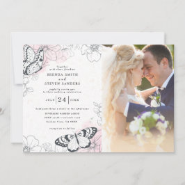 Convites Casamento Floral de Aquarela de Jardim de Verão