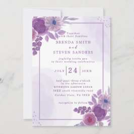Convites Casamento Floral de Aquarela de Jardim de Verão