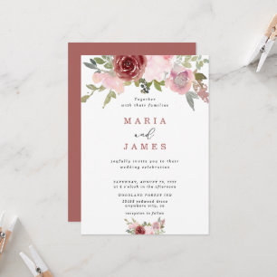 Convites Casamento Floral de Aquarela de Jardim de Verão