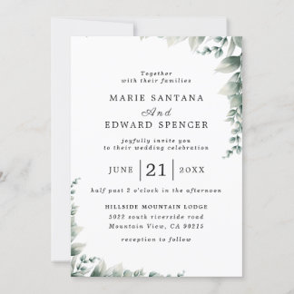 Convites Casamento Floral de Aquarela de Jardim de Verão