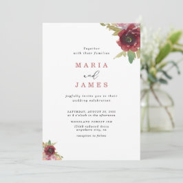 Convites Casamento Floral de Aquarela de Jardim de Verão