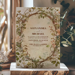 Convites Casamento Floral de Aquarela de outono Elegante