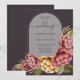 Convites Casamento Floral de Aquarela Elegante