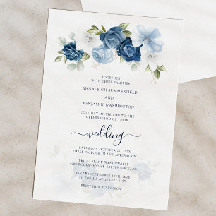 Convites Casamento Floral de Aquarela Elegante