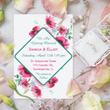 Casamento Floral de Aquarela Primavera rosa Elegan