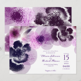 Convites Casamento Floral de Aquarela Rosa Elegante