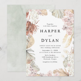 Convites Casamento Floral de Aquarela Tropical