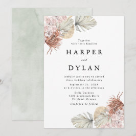 Convites Casamento Floral de Aquarela Tropical