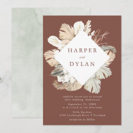 Convites Casamento Floral de Aquarela Tropical