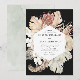 Convites Casamento Floral de Aquarela Tropical