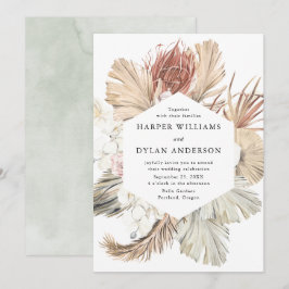 Convites Casamento Floral de Aquarela Tropical
