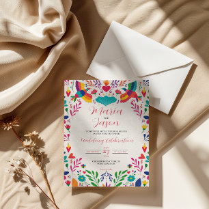 Convites Casamento Floral de Arte Folical Mexicana Fiesta C