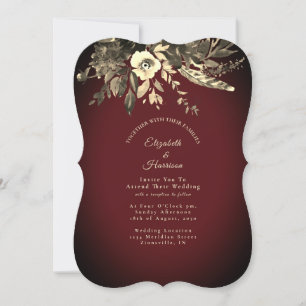 Convites Casamento Floral de Autumn Watercolor