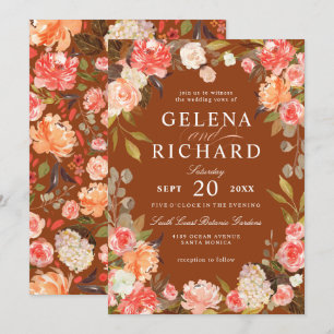 Convites Casamento Floral De Azeitona De Pó De Pó