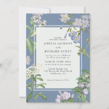 Casamento floral de Azul e Branco Moderno Dusty
