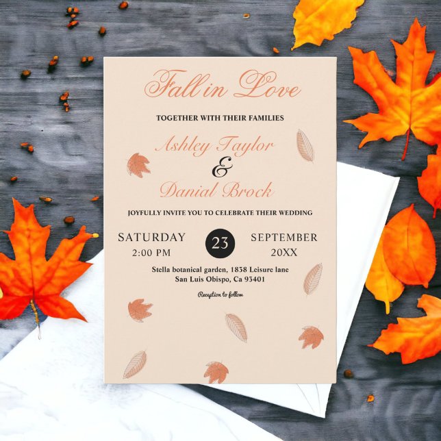 Convites Casamento Floral de Beige Cair Da Cobra (Criador carregado)