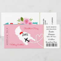 Casamento Floral De Bilhete No Estrangeiro Zante