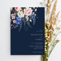 Casamento Floral de BlueBoho, Marinho Minimalista