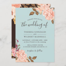 Casamento Floral de Blush Blush no Campo de Azul D