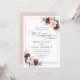 Convites Casamento Floral de Blush Burgundy Moderno Elegant (Frente/Verso In Situ)