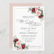 Convites Casamento Floral de Blush Burgundy Moderno Elegant (Frente/Verso)