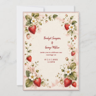 Convites Casamento floral de blush de berries elegante cott