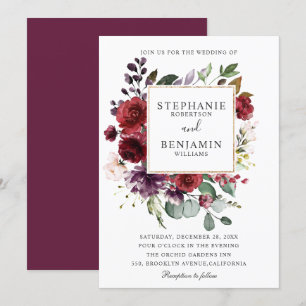 Convites Casamento Floral de Blush Watercolor