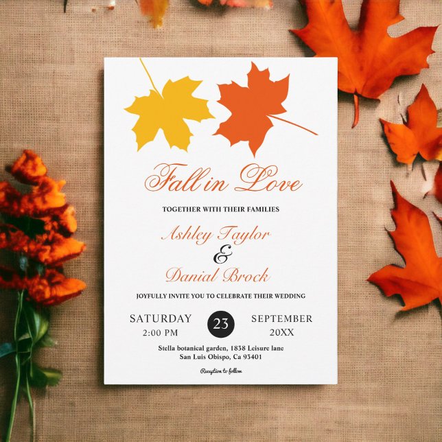 Convites Casamento Floral de Boho Autumn (Criador carregado)