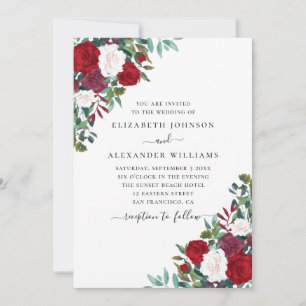 Convites Casamento floral de Boho. Flores elegantes, branca