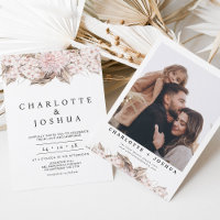 Casamento Floral de Boho Marrom-Rosa Moderno
