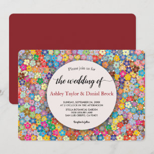 Convites Casamento Floral de Boho Summer Boho Chic Burgundy