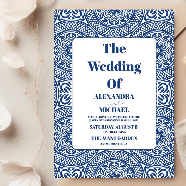 Convites Casamento Floral de Bordado de Fiesta Mexicano (Criador carregado)