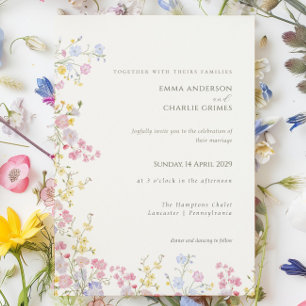 Convites Casamento Floral de Campo de Flores Silvestres Pri