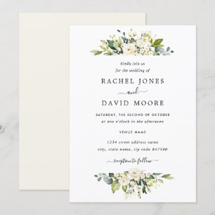 Convites Casamento Floral de Champagne Watercolor