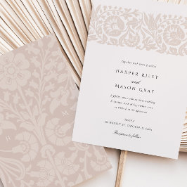 Convites Casamento Floral de Champanhe