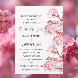 Convites Casamento Floral de Cherry Blossom Sakura Watercol