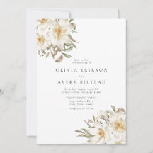 Casamento Floral de Cor Branca Elegante