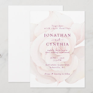 Convites Casamento Floral de Cor de Água Rosa Rosa Rosa Ele