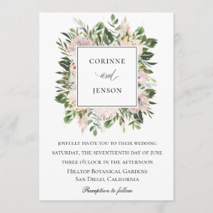 Convites Casamento Floral de Dusty Greenery